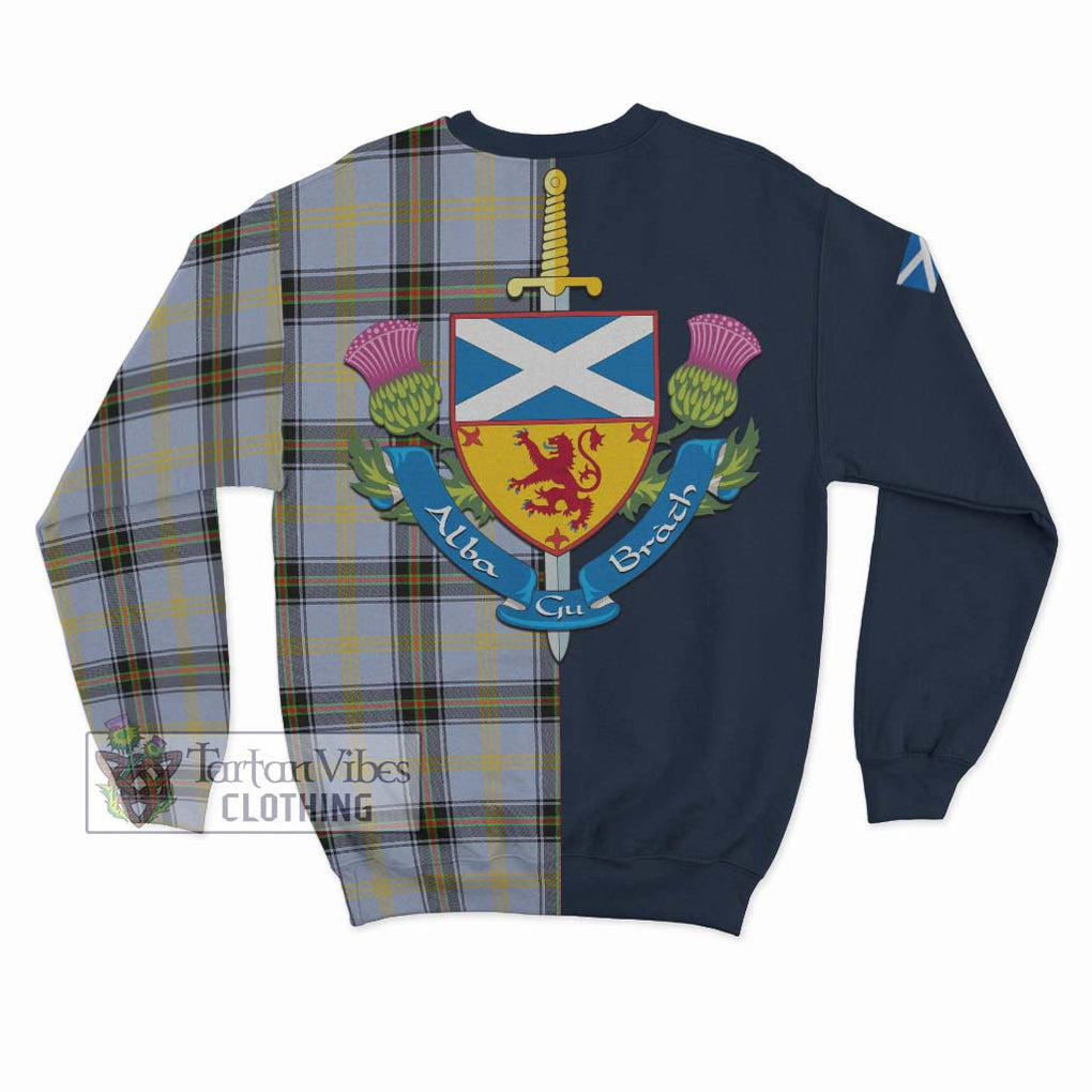 Bell Tartan Sweatshirt Alba with Scottish Lion Royal Arm Half Style - Tartan Vibes Clothing