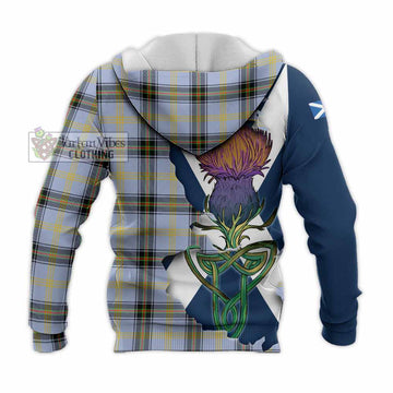Bell Tartan Family Crest Knitted Hoodie Scottish Thistle Celtic Inspired - Tartan Vibes Clothing