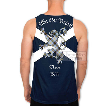 Bell Tartan Lion Rampant Men's Tank Top Proudly Display Your Heritage with Alba Gu Brath and Clan Name - Tartan Vibes Clothing