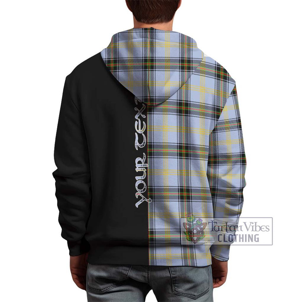 Bell Tartan Hoodie with Family Crest and Half Of Me Style - Tartanvibesclothing Shop