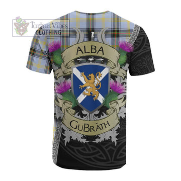 Bell Tartan Family Crest Cotton T-shirt Lion Rampant Royal Thistle Shield Celtic Inspired - Tartan Vibes Clothing