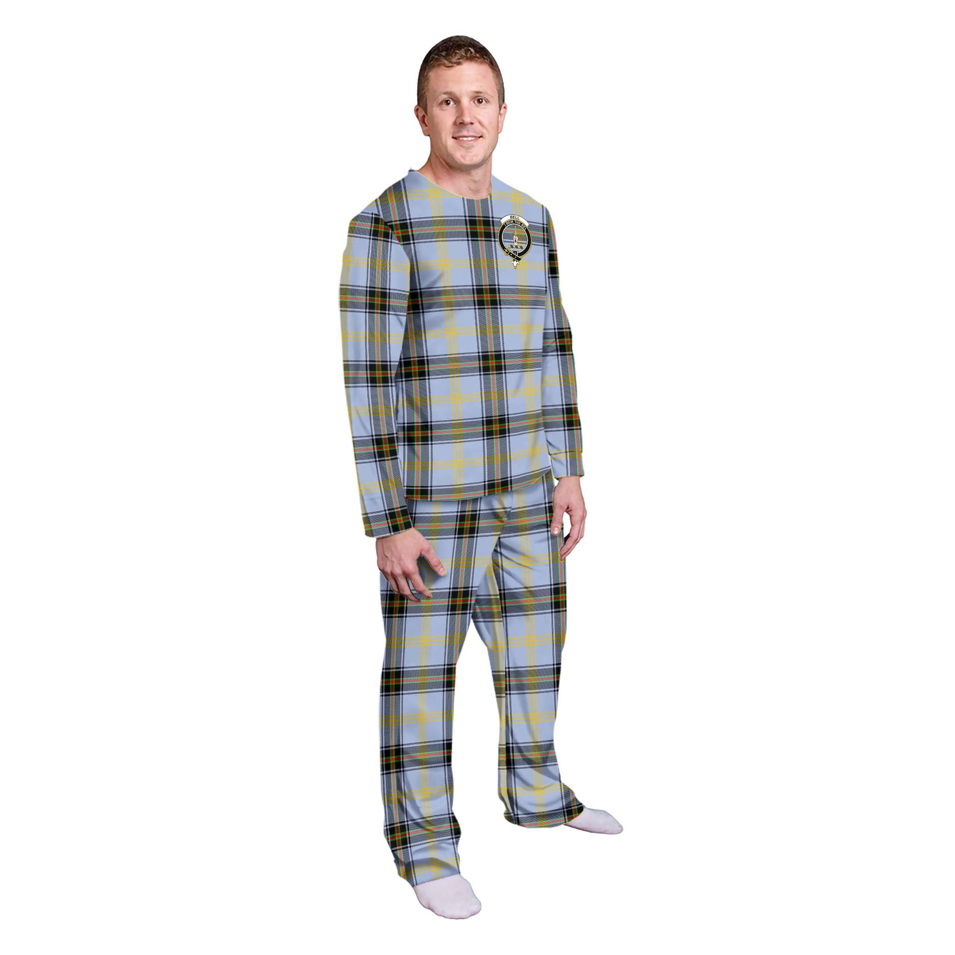 Bell Tartan Pajamas Family Set with Family Crest - Tartan Vibes Clothing