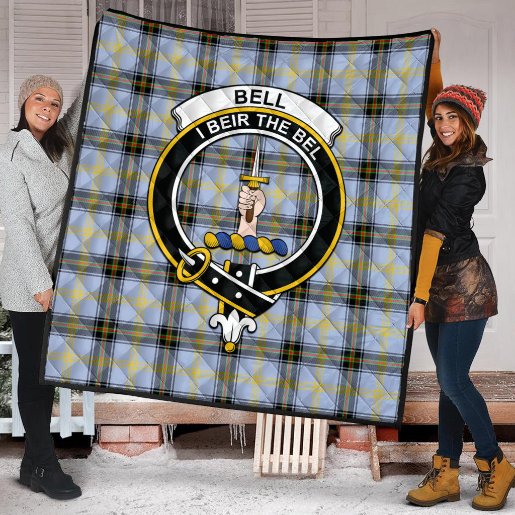 Bell Tartan Quilt with Family Crest - Tartanvibesclothing