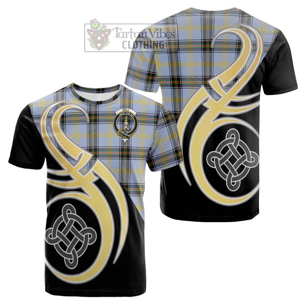 Tartan Vibes Clothing Bell Tartan Cotton T-shirt with Family Crest and Celtic Symbol Style