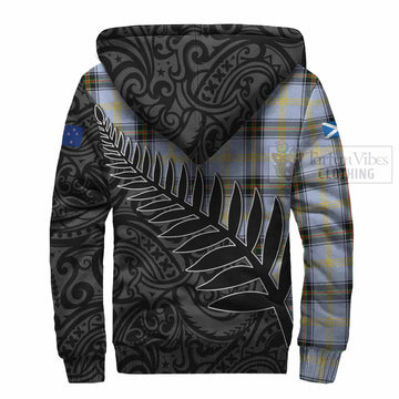 Bell Crest Tartan Sherpa Hoodie with New Zealand Silver Fern Half Style