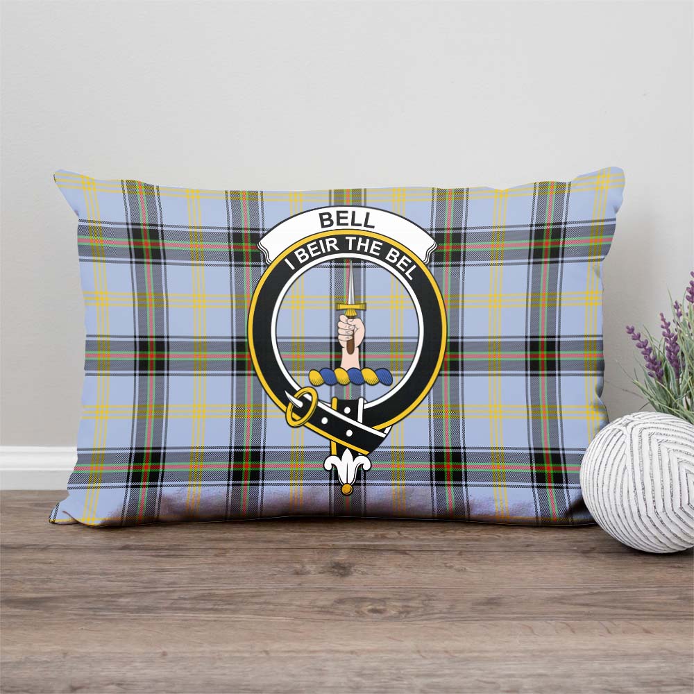 Bell Tartan Pillow Cover with Family Crest Rectangle Pillow Cover - Tartanvibesclothing