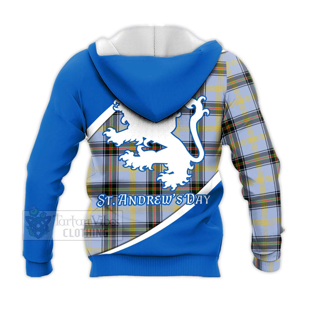 Tartan Vibes Clothing Bell Family Crest Tartan Knitted Hoodie Celebrate Saint Andrew's Day in Style