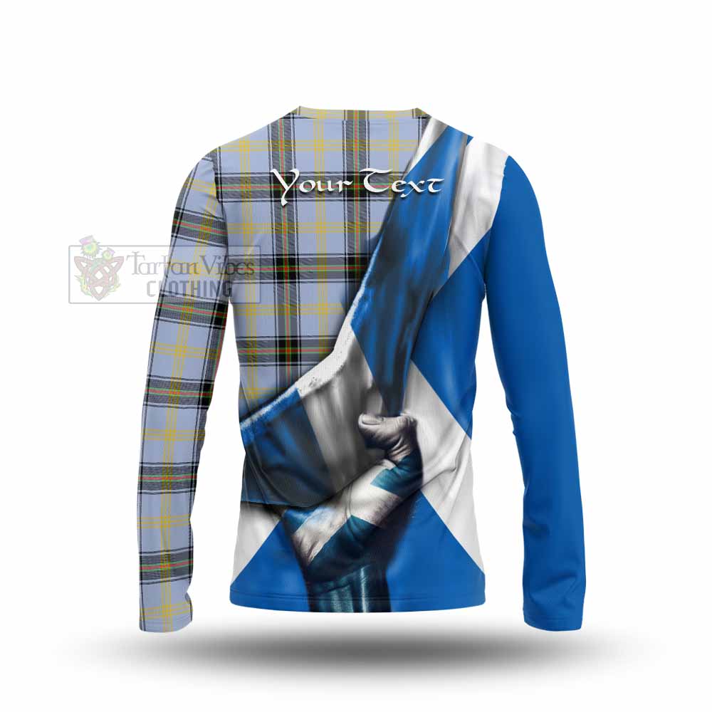 Tartan Vibes Clothing Bell Tartan Long Sleeve T-Shirt with Family Crest Scotland Patriotic Style