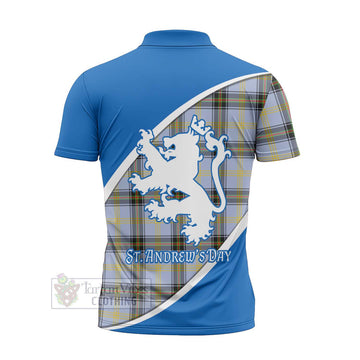 Bell Family Crest Tartan Zipper Polo Shirt Celebrate Saint Andrew's Day in Style - Tartan Vibes Clothing