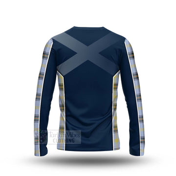 Bell Tartan Long Sleeve T-Shirt with Family Crest and Scottish Thistle Vibes Sport Style