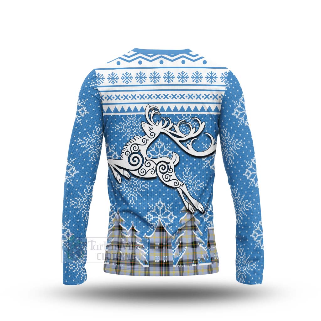 Tartan Vibes Clothing Bell Clan Christmas Long Sleeve T-Shirt Celtic Reindeer Style