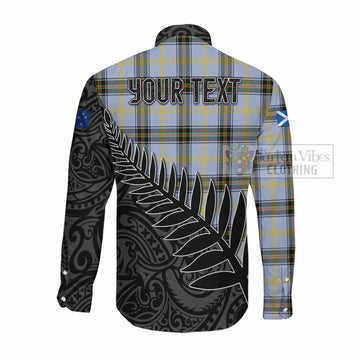 Bell Crest Tartan Long Sleeve Button Shirt with New Zealand Silver Fern Half Style Men's Shirt - Tartan Vibes Clothing