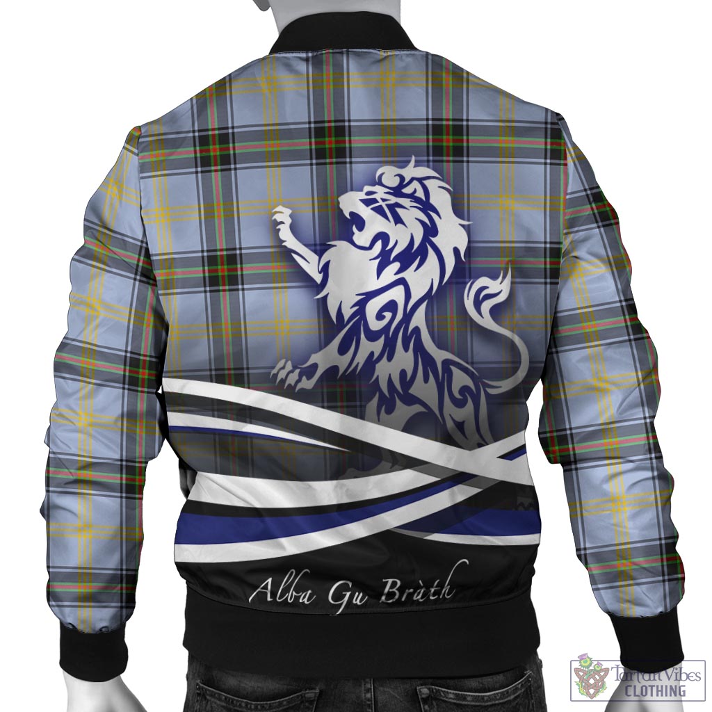 Tartan Vibes Clothing Bell Tartan Bomber Jacket with Alba Gu Brath Regal Lion Emblem