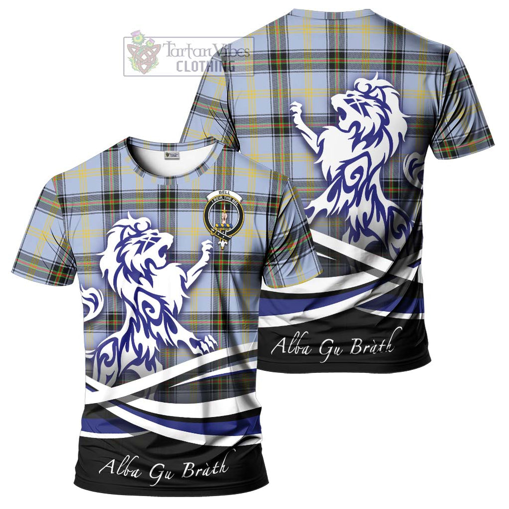 Tartan Vibes Clothing Bell Tartan Cotton T-shirt with Alba Gu Brath Regal Lion Emblem