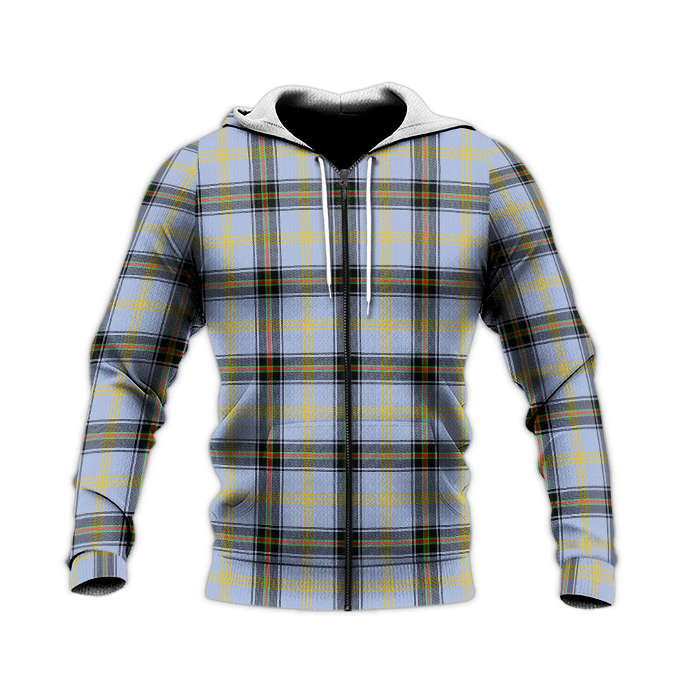 Bell Tartan Knitted Hoodie Unisex Knitted Zip Hoodie - Tartanvibesclothing