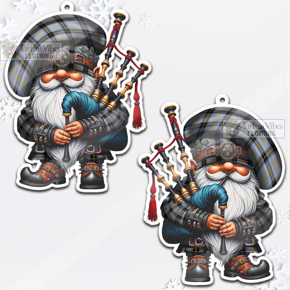 Tartan Vibes Clothing Bell Tartan Badpiper Gnome Christmas Ornament