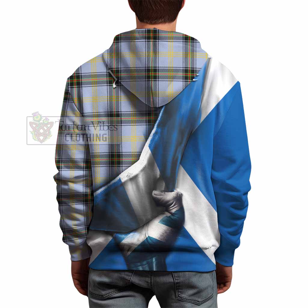 Tartan Vibes Clothing Bell Tartan Hoodie with Family Crest Scotland Patriotic Style