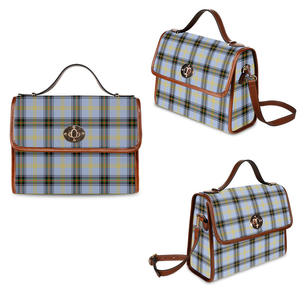 Bell Tartan Leather Strap Waterproof Canvas Bag - Tartanvibesclothing