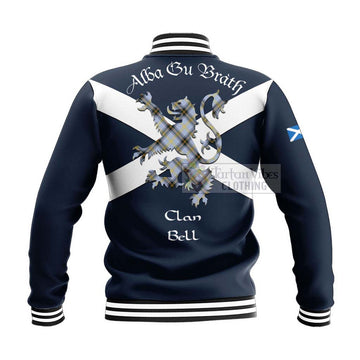 Bell Tartan Lion Rampant Baseball Jacket  Proudly Display Your Heritage with Alba Gu Brath and Clan Name