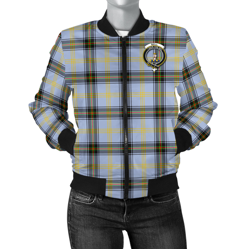 Bell Tartan Bomber Jacket with Family Crest - Tartanvibesclothing