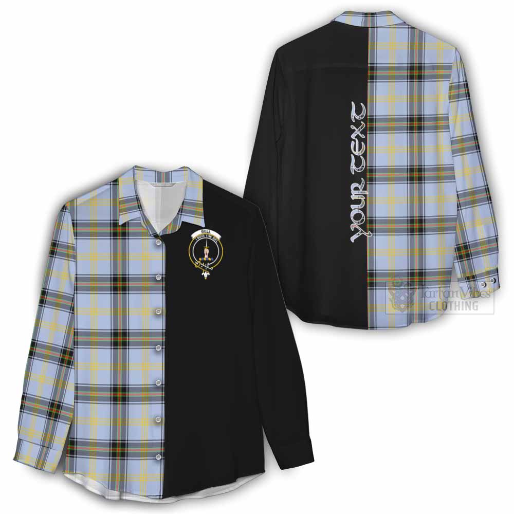 Tartan Vibes Clothing Bell Tartan Women's Casual Shirt with Family Crest and Half Of Me Style