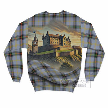 Bell Tartan Family Crest Sweatshirt with Scottish Ancient Castle Style - Tartan Vibes Clothing