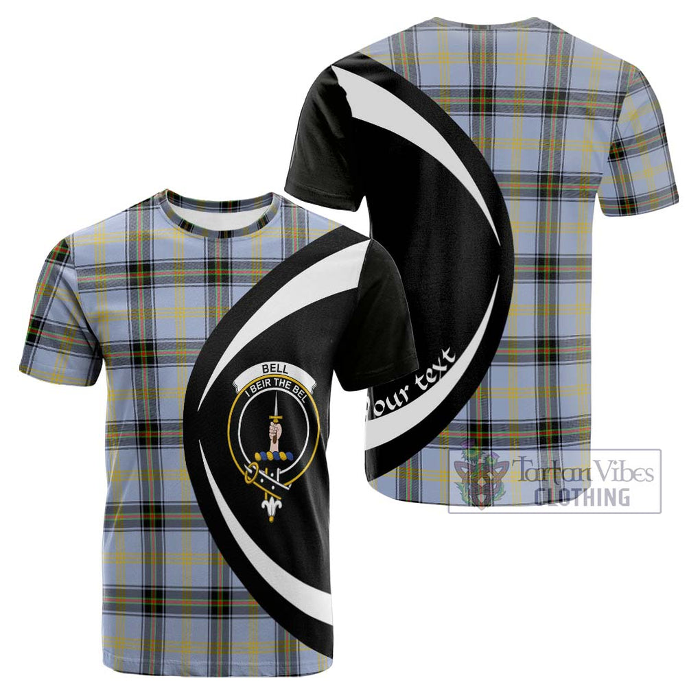 Tartan Vibes Clothing Bell Tartan Cotton T-shirt with Family Crest Circle Style