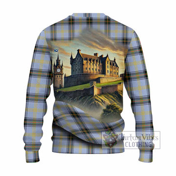 Bell Tartan Family Crest Knitted Sweater with Scottish Ancient Castle Style - Tartan Vibes Clothing