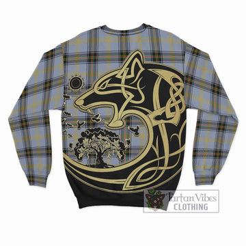 Bell Tartan Sweatshirt with Family Crest Celtic Wolf Style