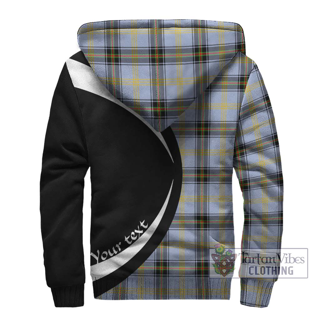 Bell Tartan Sherpa Hoodie with Family Crest Circle Style - Tartan Vibes Clothing