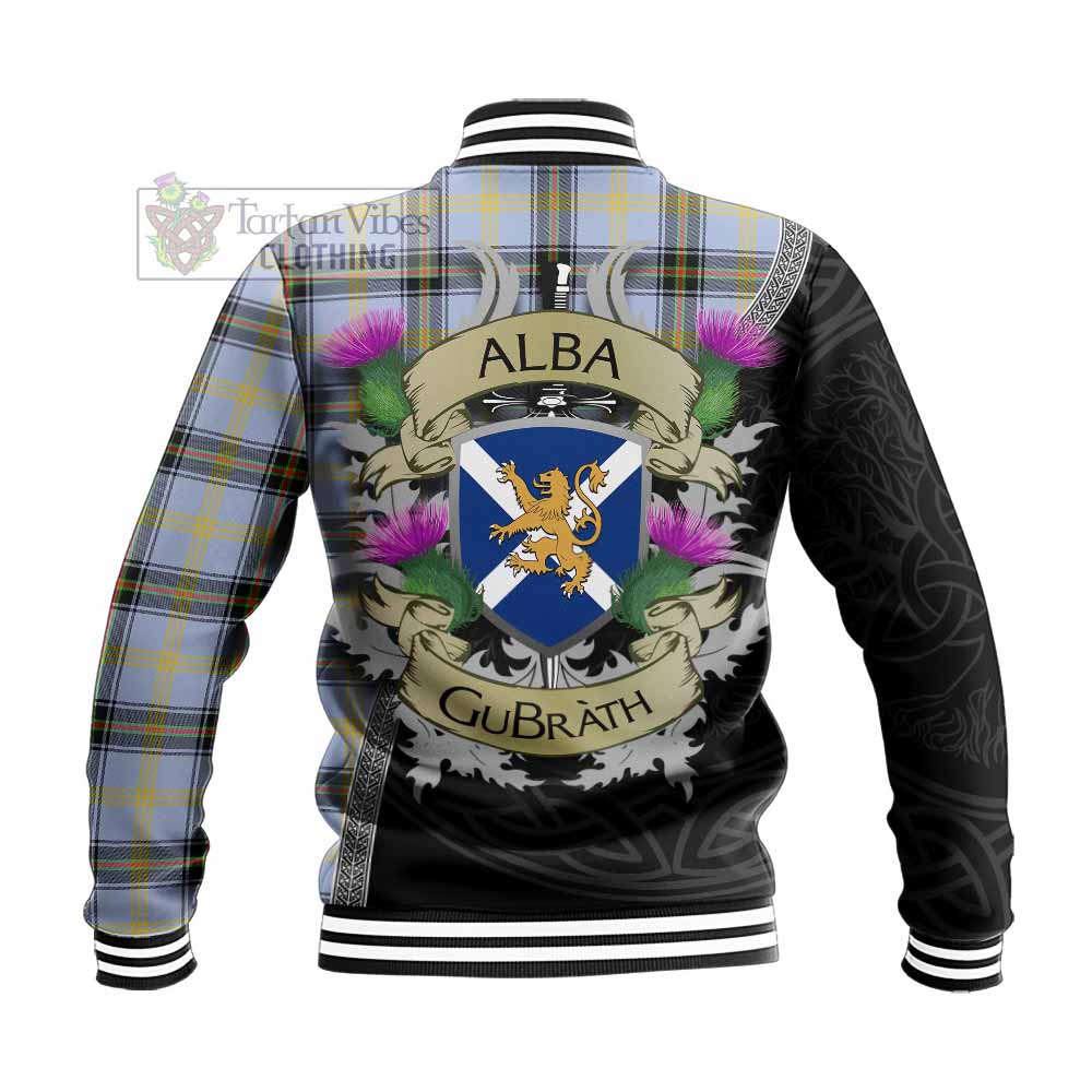 Bell Tartan Family Crest Baseball Jacket Lion Rampant Royal Thistle Shield Celtic Inspired - Tartan Vibes Clothing