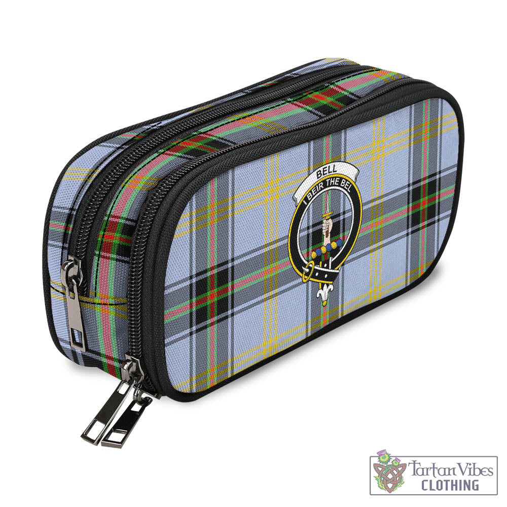 Tartan Vibes Clothing Bell Tartan Pen and Pencil Case with Family Crest