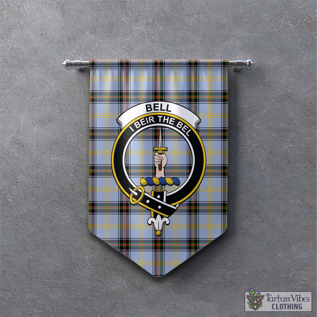 Bell Tartan Gonfalon, Tartan Banner with Family Crest