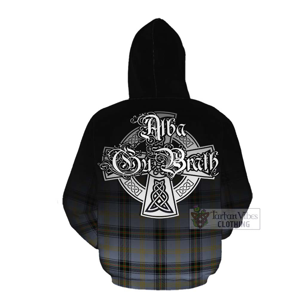 Tartan Vibes Clothing Bell Tartan Cotton Hoodie Featuring Alba Gu Brath Family Crest Celtic Inspired