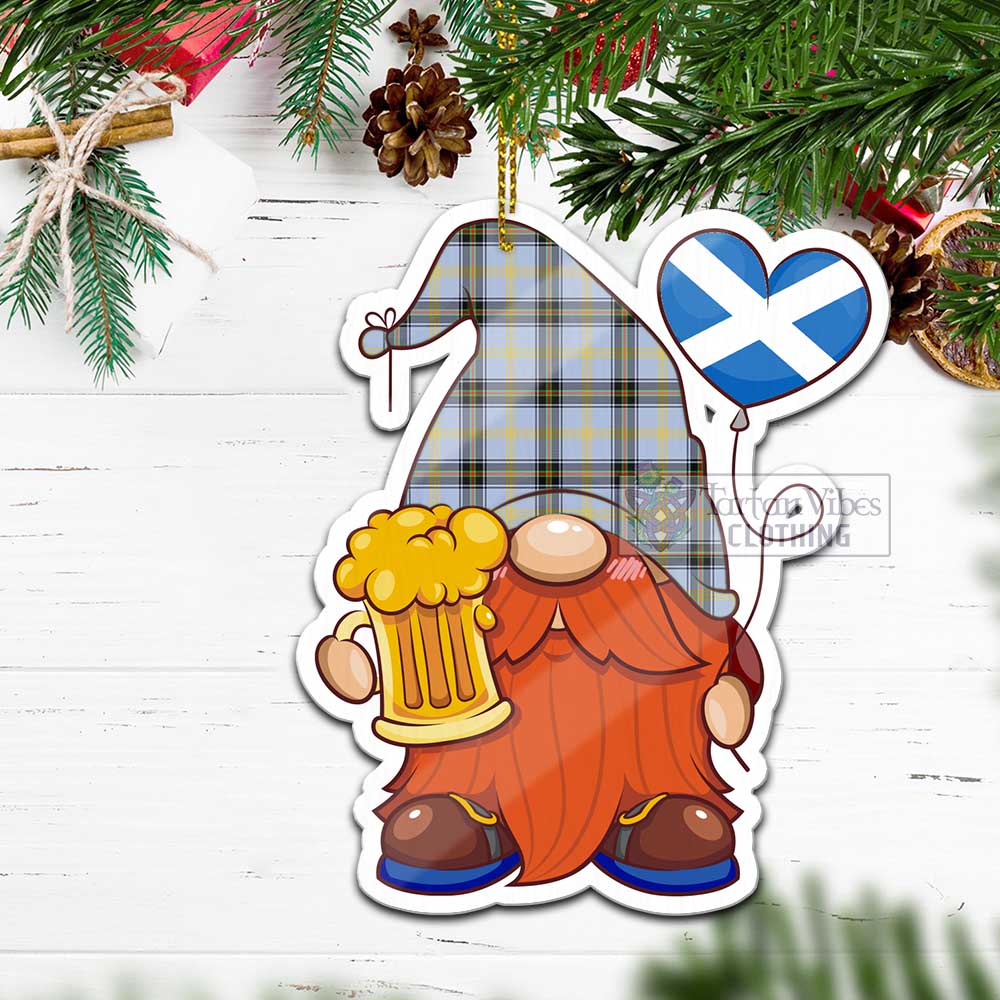 Tartan Vibes Clothing Bell Tartan Gnome Holding Beer Glass Christmas Ornament with Personalized National Flag