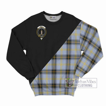 Bell Tartan Sweatshirt with Family Crest and Military Logo Style