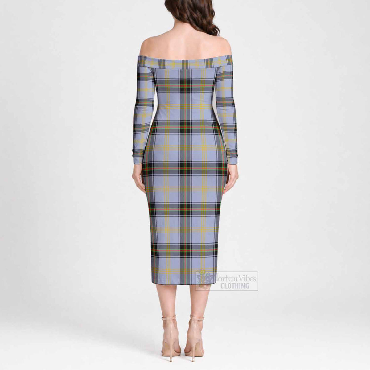 Bell Tartan Off Shoulder Lady Dress - Tartan Vibes Clothing