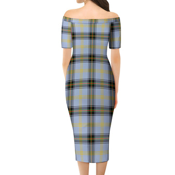 Bell Tartan Off Shoulder Lady Dress