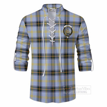 Bell Tartan Ghillie Kilt Shirt with Family Crest DNA In Me Style