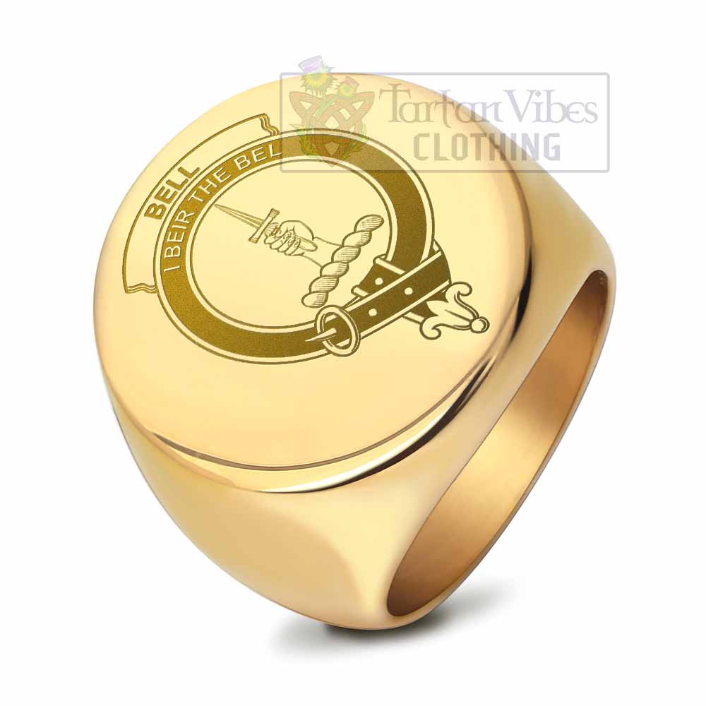 Tartan Vibes Clothing Bell Clan Crest Engraved Ring