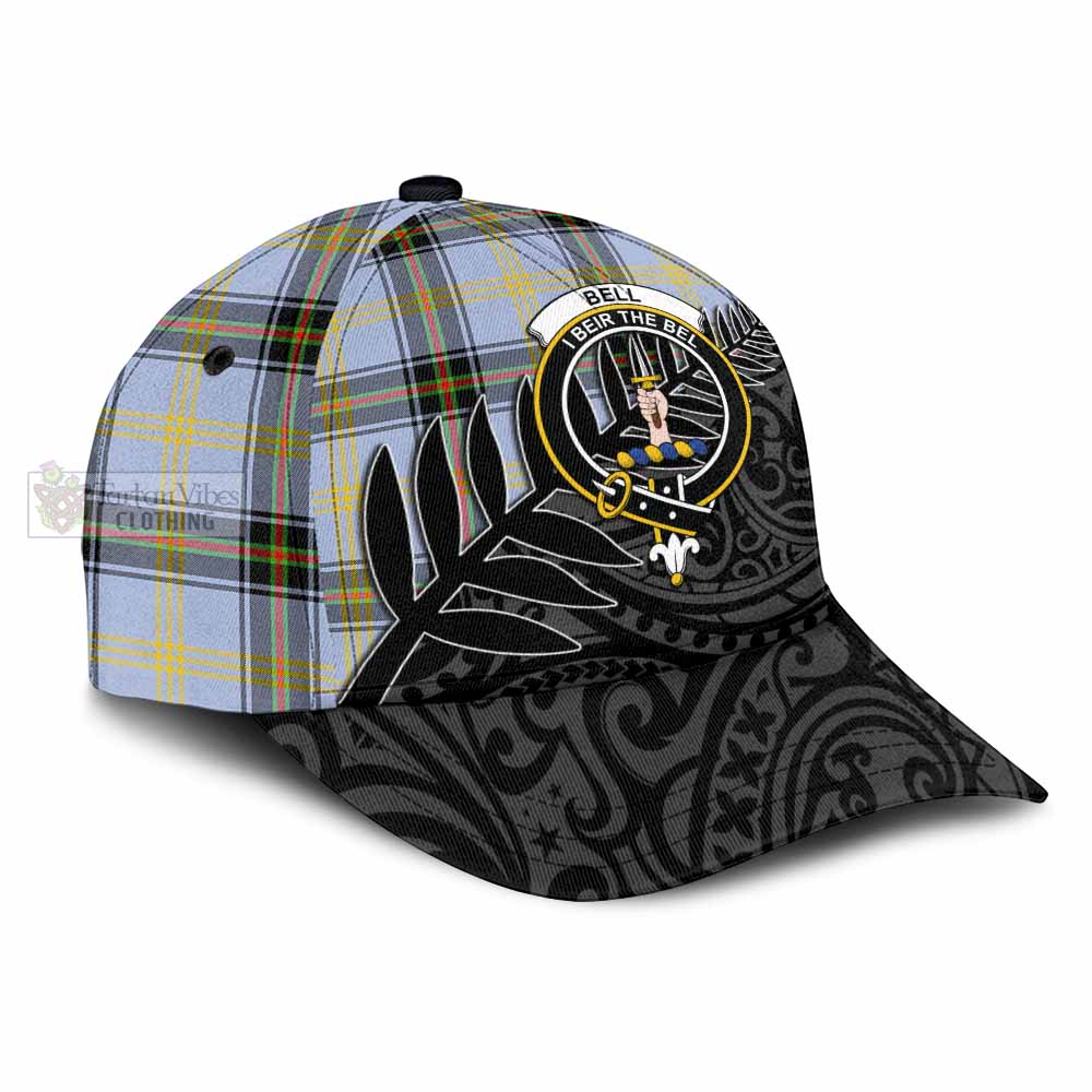 Tartan Vibes Clothing Bell Tartan Classic Cap with New Zealand Silver Fern Half Style