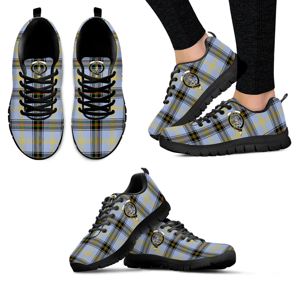 Bell Tartan Sneakers with Family Crest - Tartan Vibes Clothing