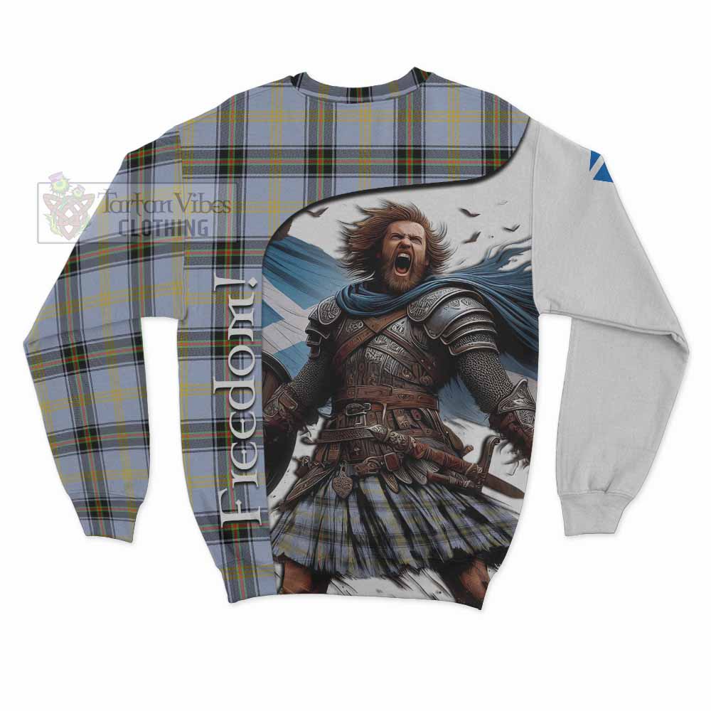 Tartan Vibes Clothing Bell Crest Tartan Sweatshirt Inspired by the Freedom of Scottish Warrior