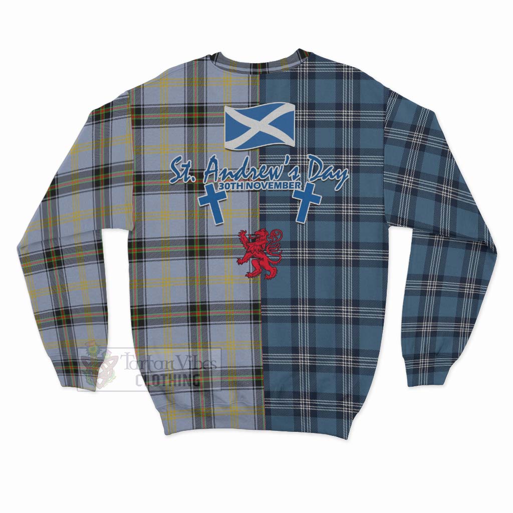 Tartan Vibes Clothing Bell Tartan Sweatshirt Happy St. Andrew's Day Half Tartan Style