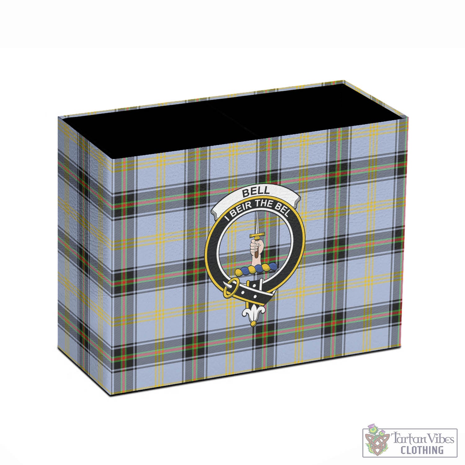 Tartan Vibes Clothing Bell Tartan Pen Holder with Family Crest