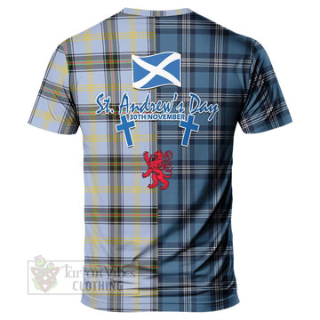 Bell Tartan T-Shirt Happy St. Andrew's Day Half Tartan Style