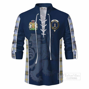 Bell Tartan Ghillie Kilt Shirt with Family Crest and Lion Rampant Vibes Sport Style