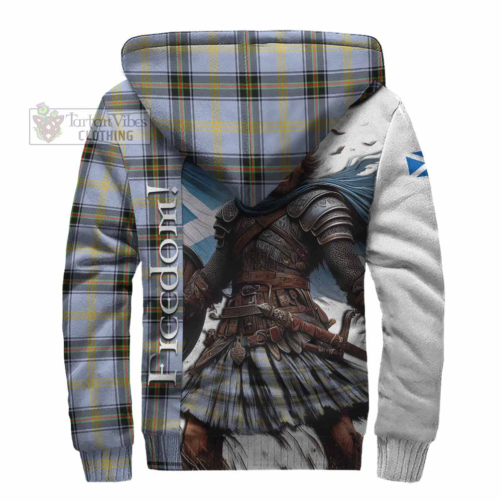 Tartan Vibes Clothing Bell Crest Tartan Sherpa Hoodie Inspired by the Freedom of Scottish Warrior