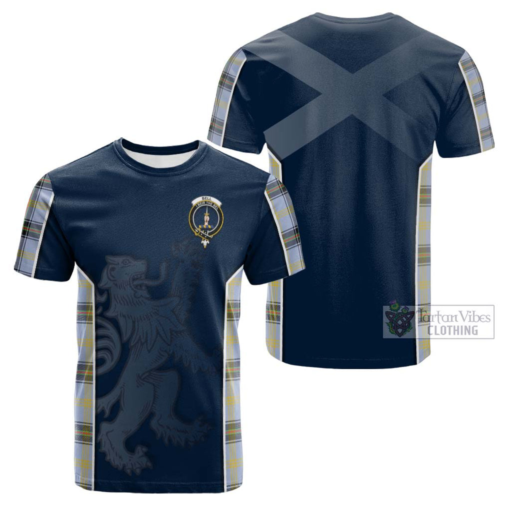 Tartan Vibes Clothing Bell Tartan Cotton T-shirt with Family Crest and Lion Rampant Vibes Sport Style