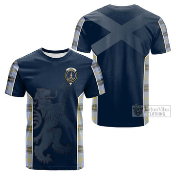 Bell Tartan Cotton T-shirt with Family Crest and Lion Rampant Vibes Sport Style